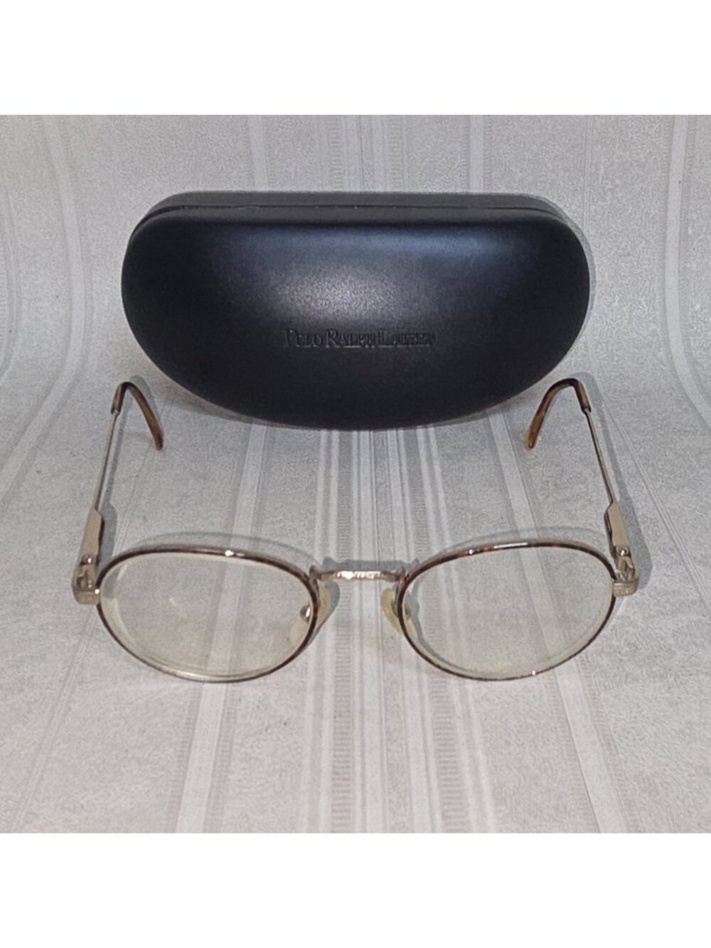 Polo Ralph Lauren Italy CLASSIC 079 49-19 Gold Tone Eyeglasses Frame W CASE